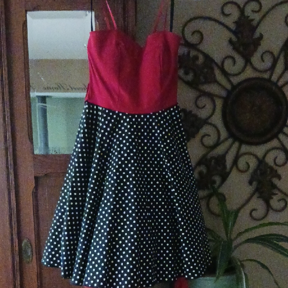 Red and Black Polka Dot Dress